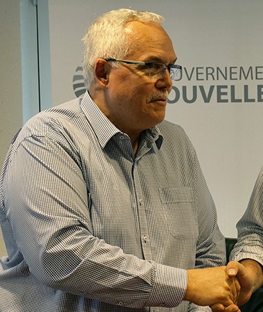 Luis-Miguel Casaroli, directeur du Crédit agricole mutuel et Philippe Germain, président du gouvernement.