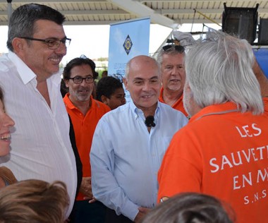 Philippe Germain, président du gouvernement et Thierry Lataste, haut-commissaire de la République se sont rendus aux Rencontre de la sécurité, vendredi 7 octobre.