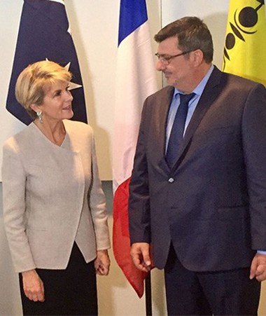 Philippe Germain et la ministre australienne des Affaires étrangères, Julie Bishop.