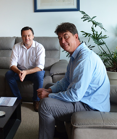 Antonin Beurrier, PDG de Vale NC, s’est entretenu avec Thierry Santa et Christopher Gygès au gouvernement.