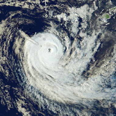 Image satellite du cyclone Gita qui a balayé les Tonga en février 2018. 