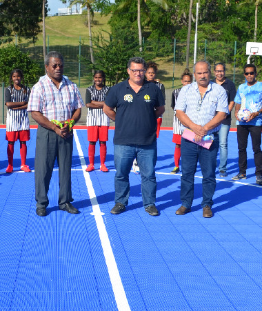 L’inauguration s’est déroulée en présence des joueuses de l’Académie fédérale féminine de football de Nouvelle-Calédonie.
