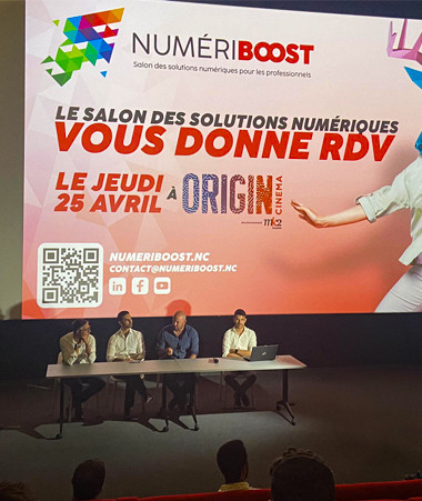 Christopher Gygès, chargé de l’économie numérique, a présenté, aux côtés des membres du cluster Open NC, les grandes lignes du salon Numériboost, à l’Origin cinéma.