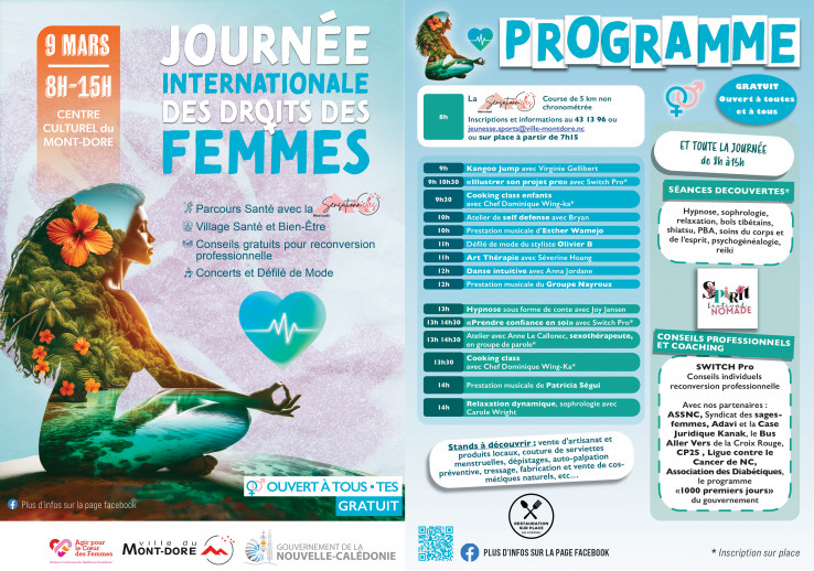 Le programme de la journée internationale des droits des femmes organisée au Mont-Dore.