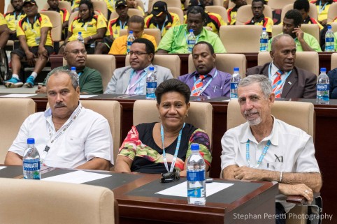 Le directeur de la jeunesse et des sports Pierre Forest, la membre du gouvernement en charge des sports Valentine Eurisouké et le président du comité territorial olympique et sportif Charles Cali avaient fait le déplacement au Vanuatu pour encourager les 