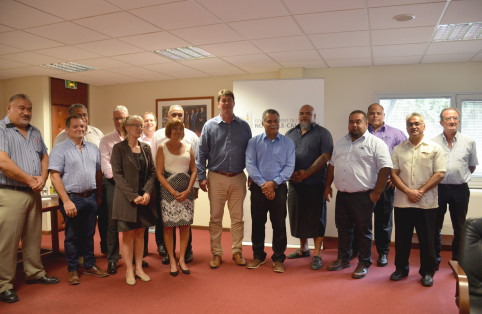 La délégation de Wallis-et-Futuna avec Thierry Santa et Vaimu’a Muliava, membre du gouvernement.