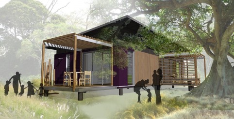 Un exemple de bungalow avec trois chambres.