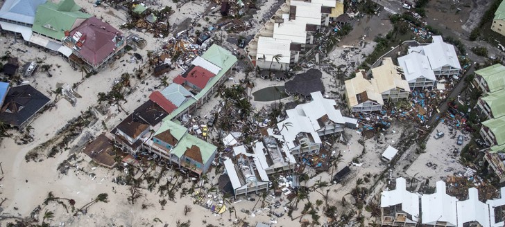 L’île de Saint-Martin après le passage de l’ouragan Irma.