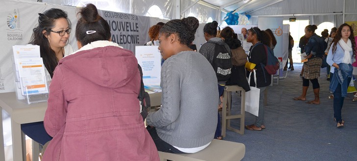 Le stand du gouvernement de la Nouvelle-Calédonie au salon de l’étudiant, les 28 et 29 juillet.   