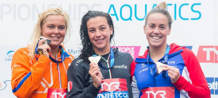 Pour ses premiers championnats d’Europe en eau libre, la championne a décroché le bronze.