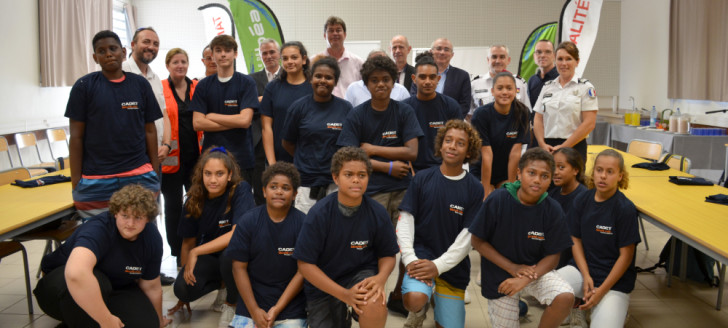 Le président du gouvernement Thierry Santa a assisté au lancement du dispositif des cadets de la sécurité civile le 21 juillet au collège d’Apogoti. 