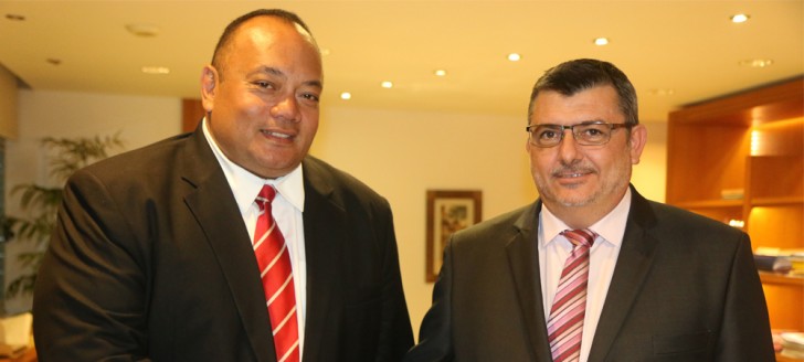 Le président Philippe Germain en compagnie du vice-Premier ministre des Tonga, Siaosi Sovaleni.