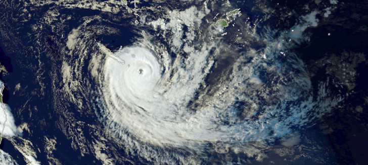Image satellite du cyclone Gita qui a balayé les Tonga en février 2018. 
