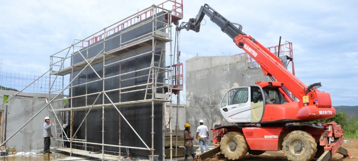 Le chantier de construction de la quarantaine animale, à Païta.