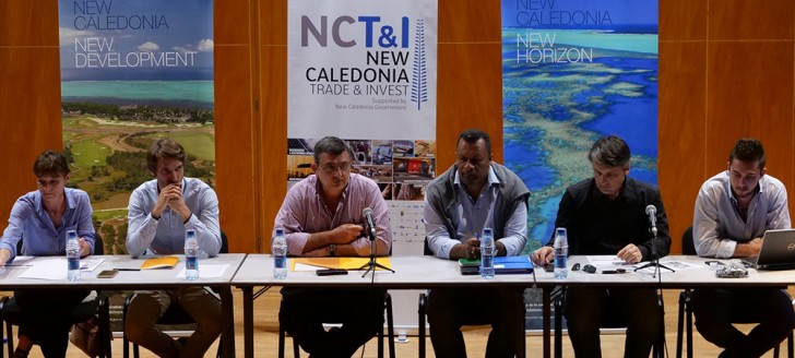Philippe Germain, Didier Poidyaliwane, Sébastien Sarramegna de NCT&I (2e à d.) et le service de la Coopération régionale ont animé la restitution de la mission du gouvernement en Papouasie.