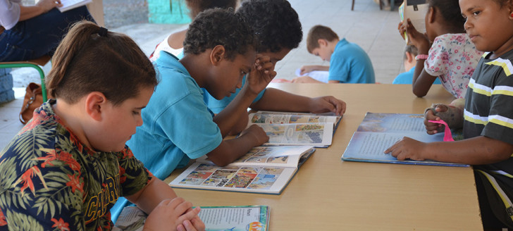 Les élèves de l’école Michel-Cacot pendant le quart d’heure lecture