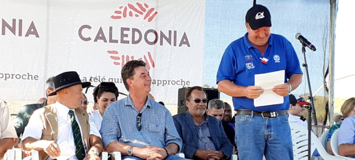 Thierry Santa et Jean-Louis d’Anglebermes ont participé à la cérémonie d’ouverture de la Foire de Bourail le 15 août.